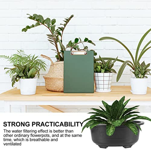 Doitool Plant Pots 2Pcs Bonsai Training Pot Oval, 17 Inch Plastic Bonsai Pot With Drainage Tray, Large Oval Bonsai Planter Pot For Desktop Decoration Nursery, Garden, Balcony Hanging Planter #TOP4