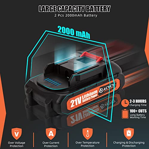 Mini Chainsaw, 6 Inch Electric Mini Chainsaw Cordless With 2 Upgrade Rechargeable Battery, Handheld Small Chainsaw For Tree Trimming Wood Cutting #TOP2