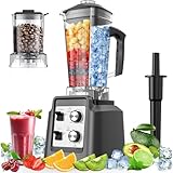 Teendow Standmixer, 1800W Smoothie Maker, Tischmixer mit 2,0-Liter-Behälter+ 600-ml-Kaffeemühle, Geeignet zum Zerkleinern von Eis und Gefrorenen Früchten, BPA-frei (Silber)