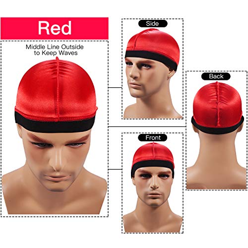 Image of 4PCS Silky Stocking Wave Cap for Men, Good Compression Over Durag （Regular Style）