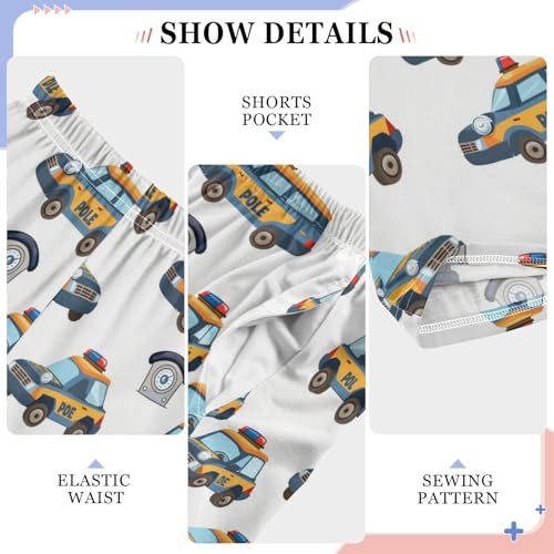 Pajama Bottoms, Cute Police Car Pattern Pajamas Pant Lounge Wear Sleep Long Pants Casual Sleepwear PJS4