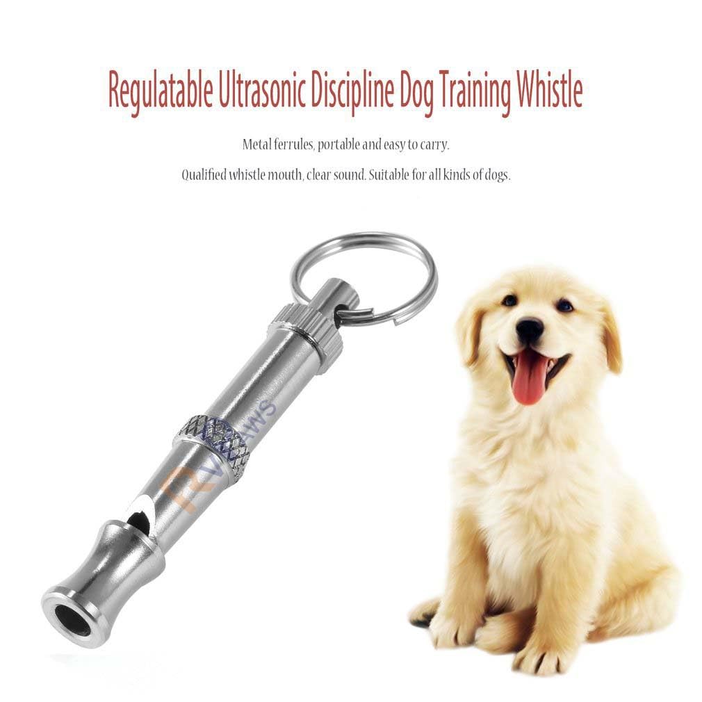 Woofy Pet Training Whistle 2-Tone Flute Stop Barking Ultrasonic Sound Repeller I Cat Training eychain Dog Whistle I Silver I 1-PCS 3