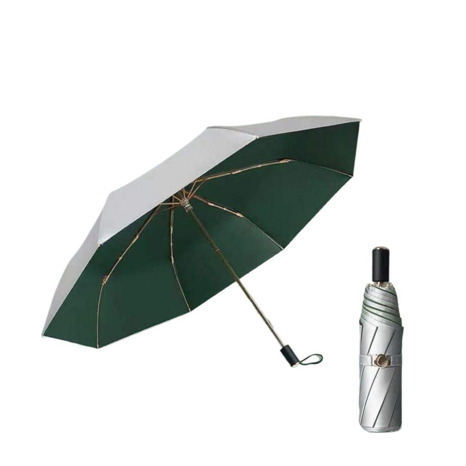 QINCMDHF Umbrella Double Layer Silver UPF50 Umbrella Sunscreen Sun Umbrella Three-fold Rain Umbrella Folding Umbrella Sunshade Travel Umbrella(Color 5
