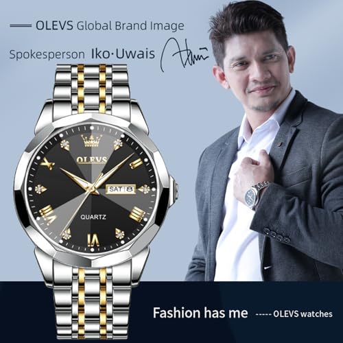 Image of OLEVS Men Multifunction Watch, Multi Dial Waterproof Luminous Chronograph Watch with Date,Stainless Steel Watches