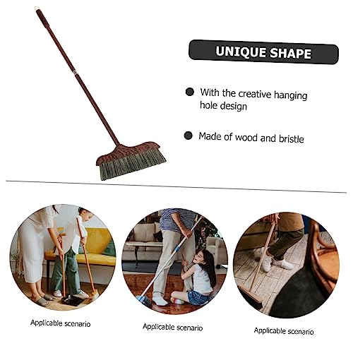 Homoyoyo Langer Besen aus Hühnerflügelholz mit Weichen Borsten Antistatisch Vielseitiger Haushaltsbesen für Boden und Badreinigung Geeignet für Holz Fliesen Betonböden – Bild 6
