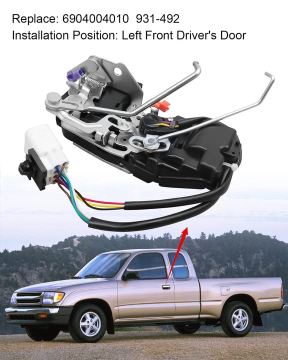 Image of Door Lock Actuator Driver Side Fit for Toyota Tacoma 2.4L 2.7L 3.4L V6 Engine 1998 1999 2000 2001 2002 2003 2004, Front Left Door Lock Latch Assembly Replace 69040-04010 931-492