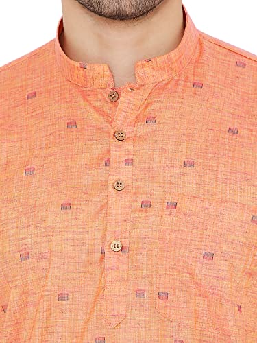 Image of Maharaja Linen Regular Short Kurta with Ful Sleeves for Men