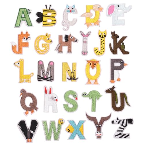 Toppe ricamate per abbigliamento, toppe decorative – adesivo trasferibile a forma di animale lettera design per giacche, tappeti, tappezzeria, camicie, pantaloni, progetti di cucito