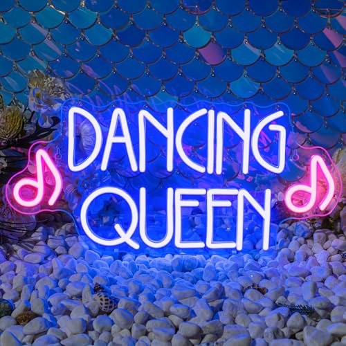 Image of Dancing Queen Neon Sign Dance Led Sign Purple Neon Lights Dance Club Lights Up Sign USB Powered Switch Neon Signs for Wall Decor Dance Studio Dancing Party Bar Dance Club (16.5 * 7.9 inch)