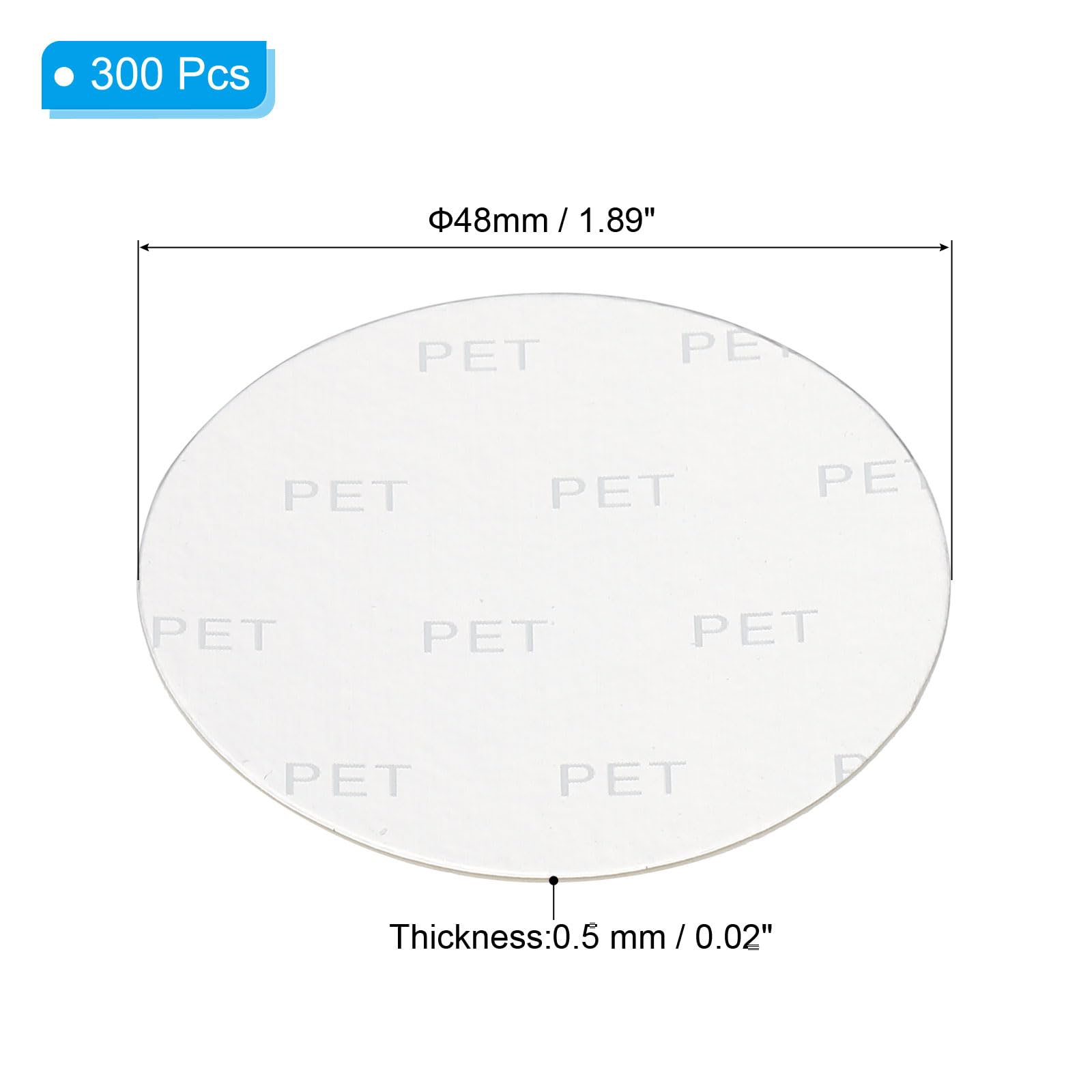 PATIKIL 48mm/1.89" Aluminum Foil Cap Liner, 300 Pack Resistant Tamper Induction Heat Sealer Sealing Liners for PET Bottle Jar Lid - Image 2