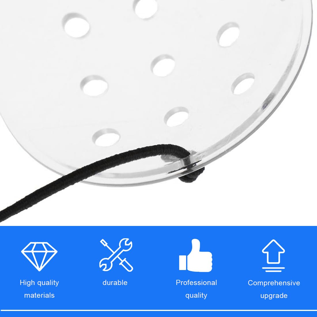 EIHI 4pcs Maschera oculare trasparente, conchiglia protezione occhi maschera oculare porosa in plastica con retrattile, traspirante maschera oculare, traspirante per uomini e donne