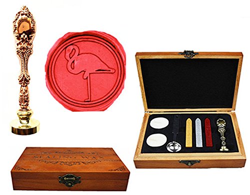 Cuillère à fondre en bois et boîte Flamingo pour mots d'amour
