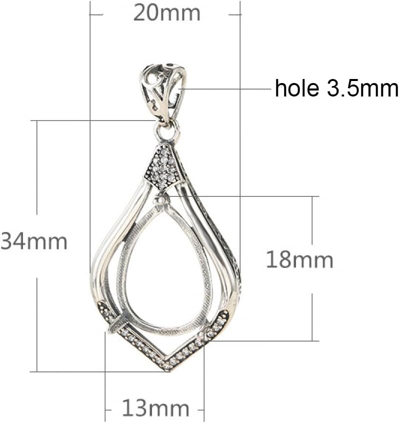 925 Sterling Silver Teardrop Bezel Pendant Blanks Cabochon Base Pendant Tray Settings DIY Handmade Jewelry Making Crafts