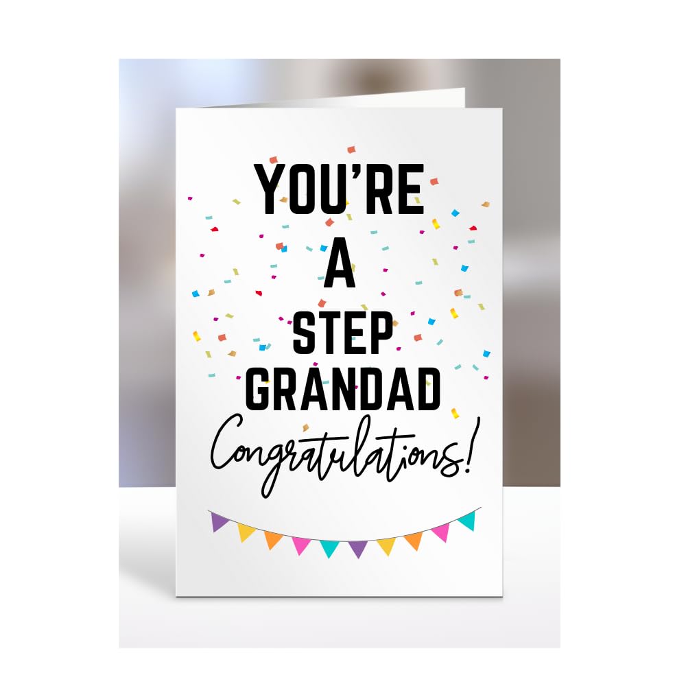 You're a Step Grandad card, gifts for men, women, him, her, female, male, presents for Christmas, new, congratulations, baby, you are, A5-173_194 โ image 1