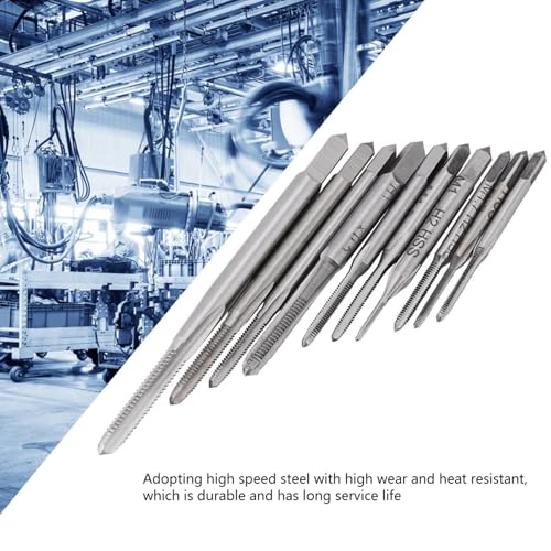 10 Stück Metrischer Gewindebohrer Set Mini Maschinen Gewindebohrer M1/M1.2/M1.4/M1.6/M1.7/M1.8/M2/M2.5/M3/M3.5 Handgewindebohrer für Uhren