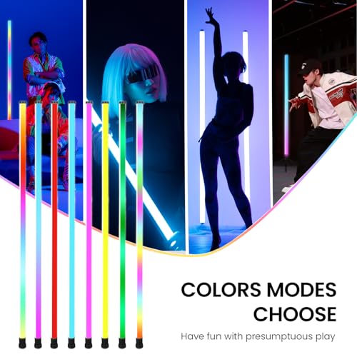 Mwizbyot 2 Pack RGB LED Tube DJ Lights, 4FT Stage Light with Tripod Stands — view 5