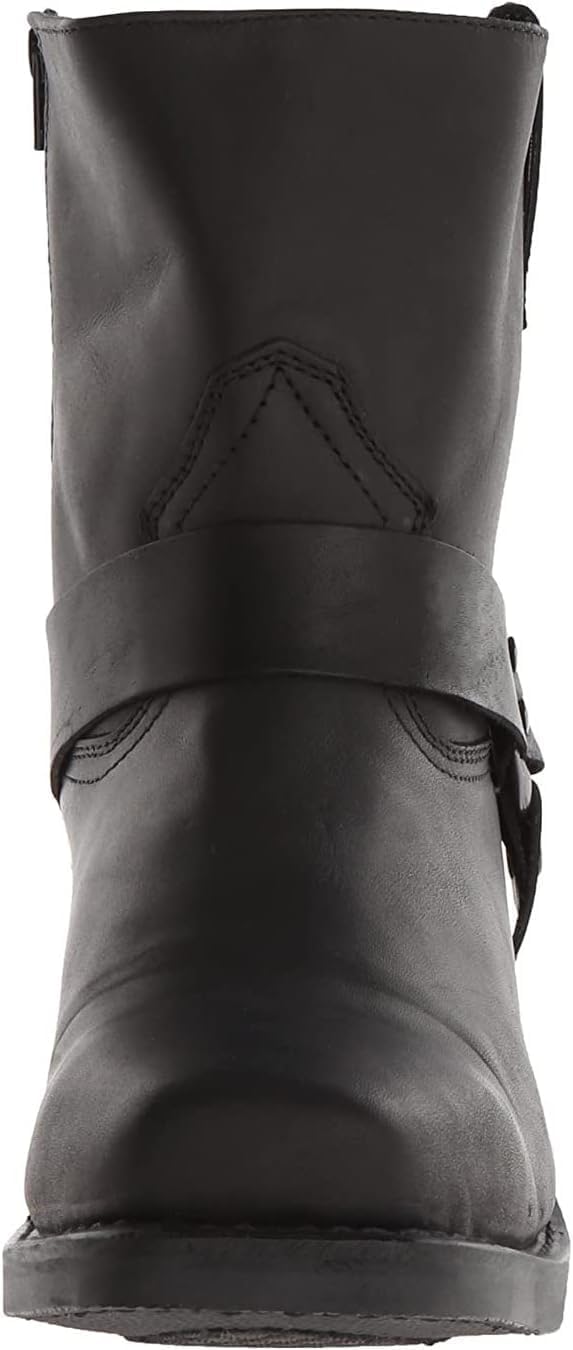 Cowboystiefel für Herren, Cowboy- und Bikerstiefel, Leder-Westernstiefel, rutschfeste Schnürstiefel bis zur Mitte der Wade, Schwarz, 47 EU
