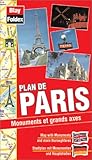  Plan de ville : Plan de Paris, monuments et grands axes (avec un index)