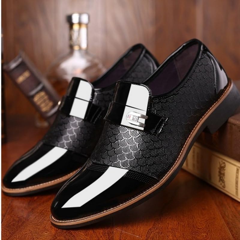Men Dress Oxford Formal Shoes Prom Wedding Anti-Slip Non Slip Casual Shoe Pu Leather Outdoor Breathable Slip On3