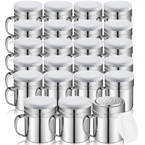 Lallisa 20 pcs stainless steel salt & pepper shakers with lids and handles