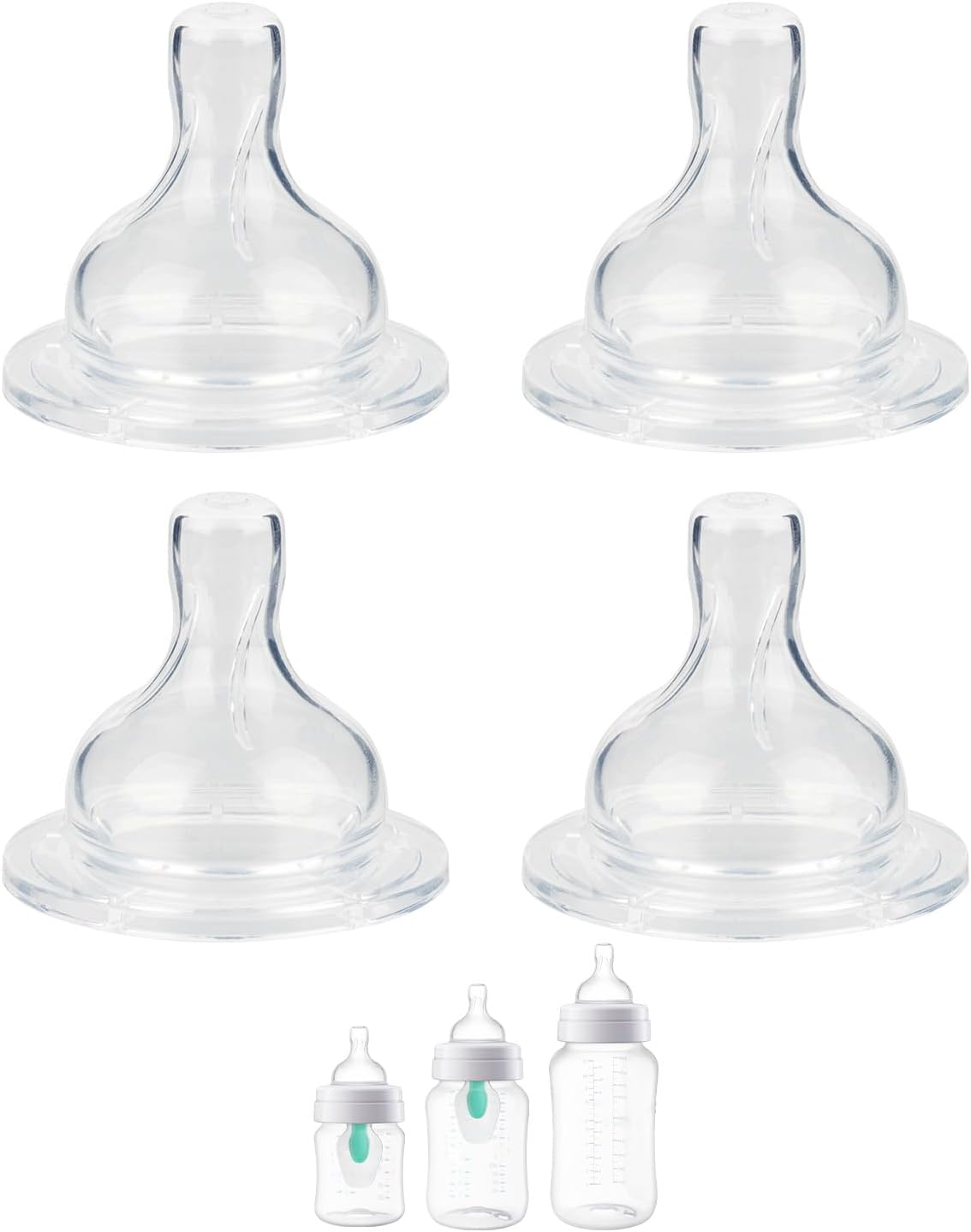 Silicone Nipple for Philips Avent Anti-Colic Baby Bottles, Flow 4, 6m+, Extra Fast Flow, 4 Pack