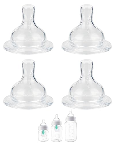 Boquilla de silicona para biberones anticólicos Philips Avent, flujo 3, 9.8 ft+, flujo rápido, 4 unidades