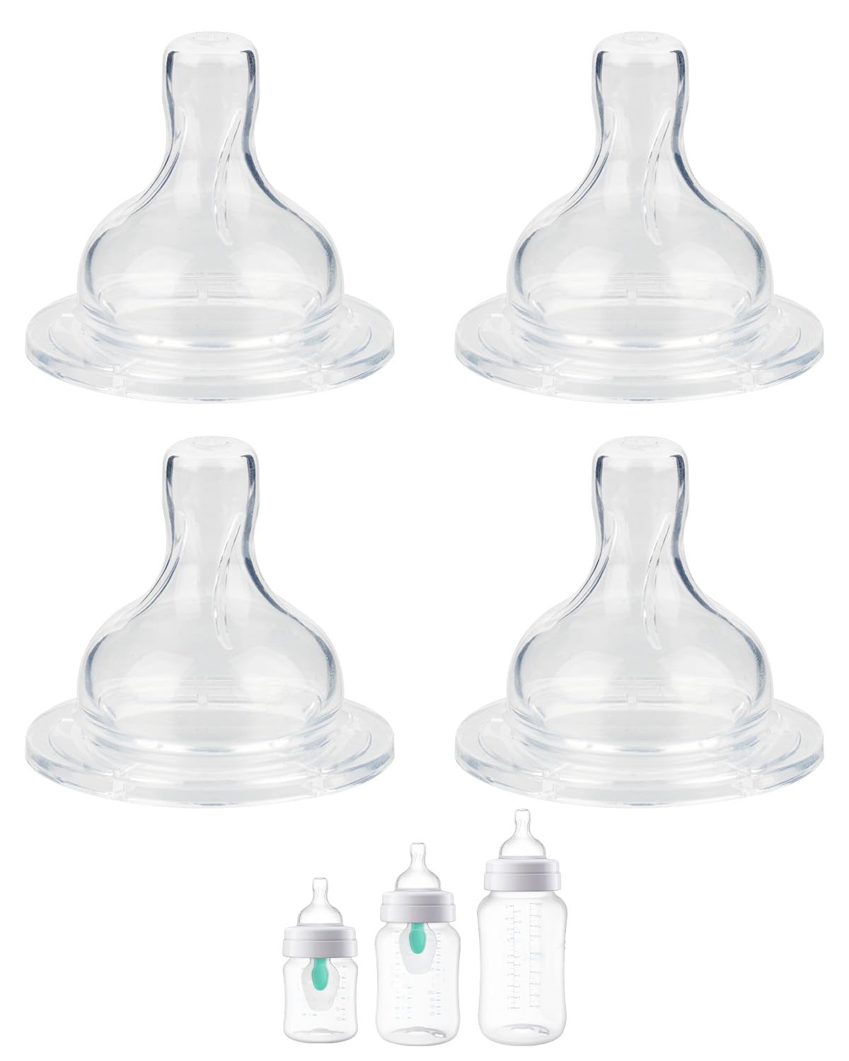 Silicone Nipple for Philips Avent Anti-Colic Baby Bottles, Flow 4, 6m+, Extra Fast Flow, 4 Pack