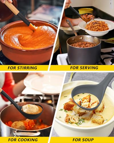 Silicone Soup Ladle Spoon Kitchen Utensils, 2 Pack - image 4