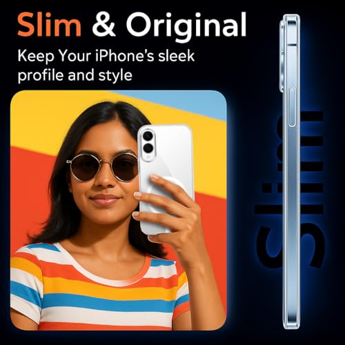 Image of Jkobi Lifetime Anti-Yellow MagSafe Compatible Clear Back Cover Case for Samsung Galaxy S25 Edge (Sleek Hard Crystal | Shockproof and Camera Protection)