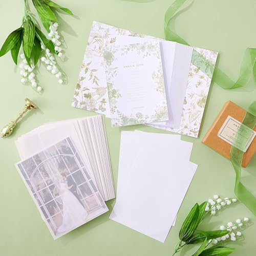 45 conjuntos de jaquetas de velino pré-dobradas de luxo com cartões brancos em branco de 13 cm x 18