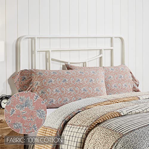 VHC-Brands-Kaila-Vintage-Farmhouse-Floral-King-Pillow-Case-Set-of-2-21×36-8-Ruffle VHC Brands Kaila Vintage Farmhouse Floral King Pillow Case Set of 2 21×36 8 Ruffle