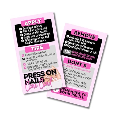 Modern Professional Press on Nail aftercare Cards | Pack of