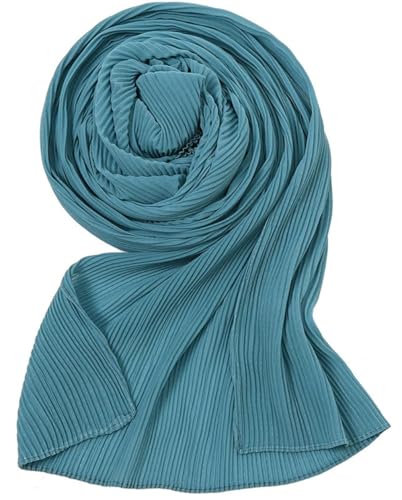 Belsen Crinkle Solid Color Chiffon Lightweight Soft Fashion Female All Season Head Scarf Shawl Wrap 33