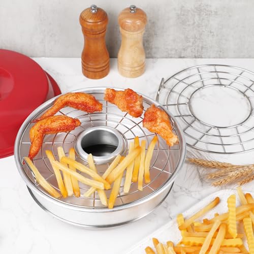 webake Grillrost Edelstahl Mit Griff Passend für Om nia Backofen 2 Stück Grillrost Rund aus 304 Edelstahl Backgitter Zubehör Edelstahlgitter für Om-nia Backofen Boden and 2.te Boden