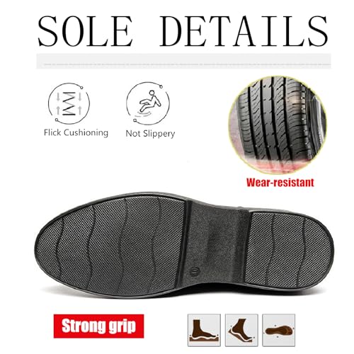 Men's Patent Leather Dress Oxfords Classic Lace Up Comfortable Round Toe Soft Bottom Derbys Shoes for Formal Wedding Business Office4