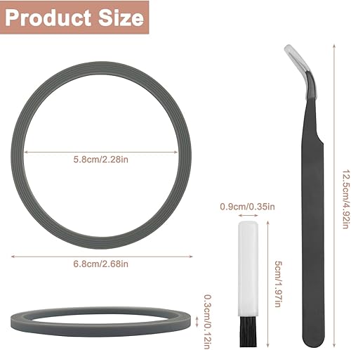Miniatura 2 de AYWFEY 6 anillos de sellado de tapa de goma de repuesto + cepillo de limpieza + pinzas de codo, junta de repuesto, accesorios de botella de repuesto