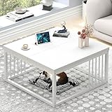 FOLUBAN White Coffee Table,...