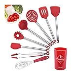 comprar utensilios para cocinar en microondas 8 PIEZAS EN UN CONJUNTO UTENSILIOS DE COCINA DE SILICONA: El juego de utensilios de cocina de silicona incluye 8 piezas de herramientas de cocina que se adaptarán a todas sus necesidades de cocción y horneado.