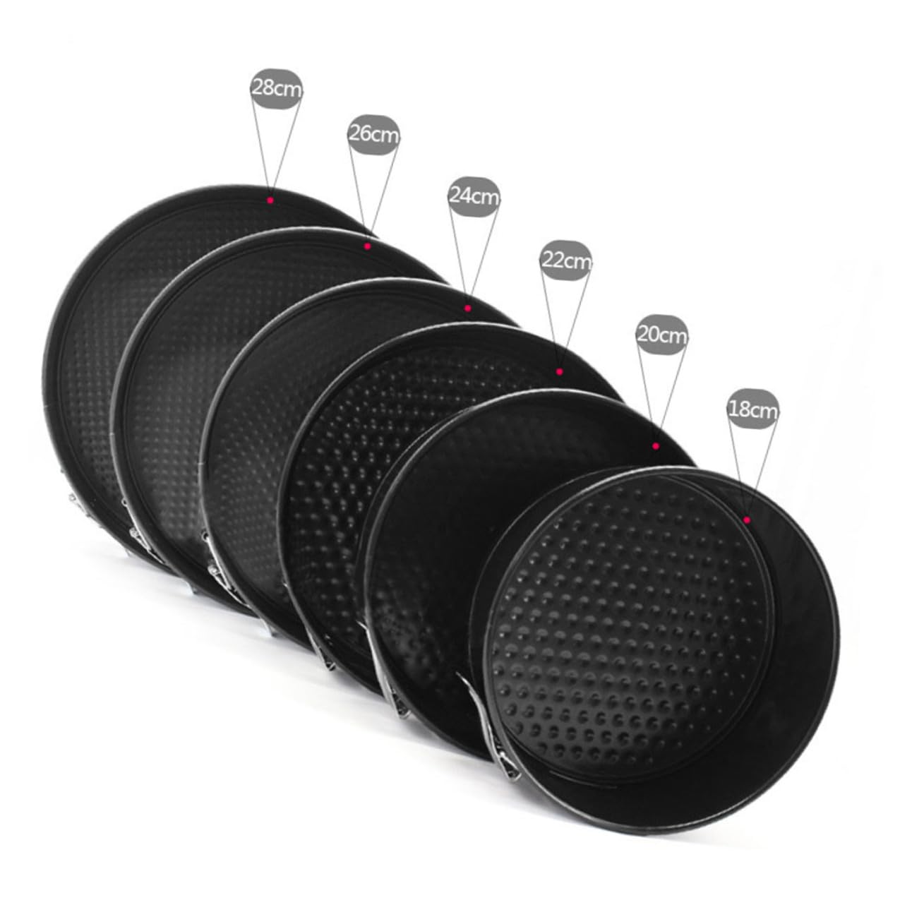 LABRIMP 6 Piezas Moldes Redondos para Pasteles con Base Desmontable Antiadherentes con Diseño Panal Bandejas para Hornear para Bodas Fiestas y Uso Doméstico Negro