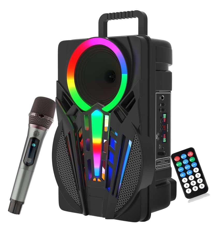 TECH-UNIQUE Newly Launched Bluetooth Party Speaker with Wireless Mic, Powerful 50-Watt Sound, Surrounding Sound, Gaming RGB Lighting, Multiple Connectivity (B0D78PYBJJ) Amazon Price History, Amazon Price Tracker