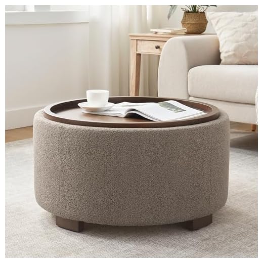Zihanhome 30 Inch Round Storage Ottoman