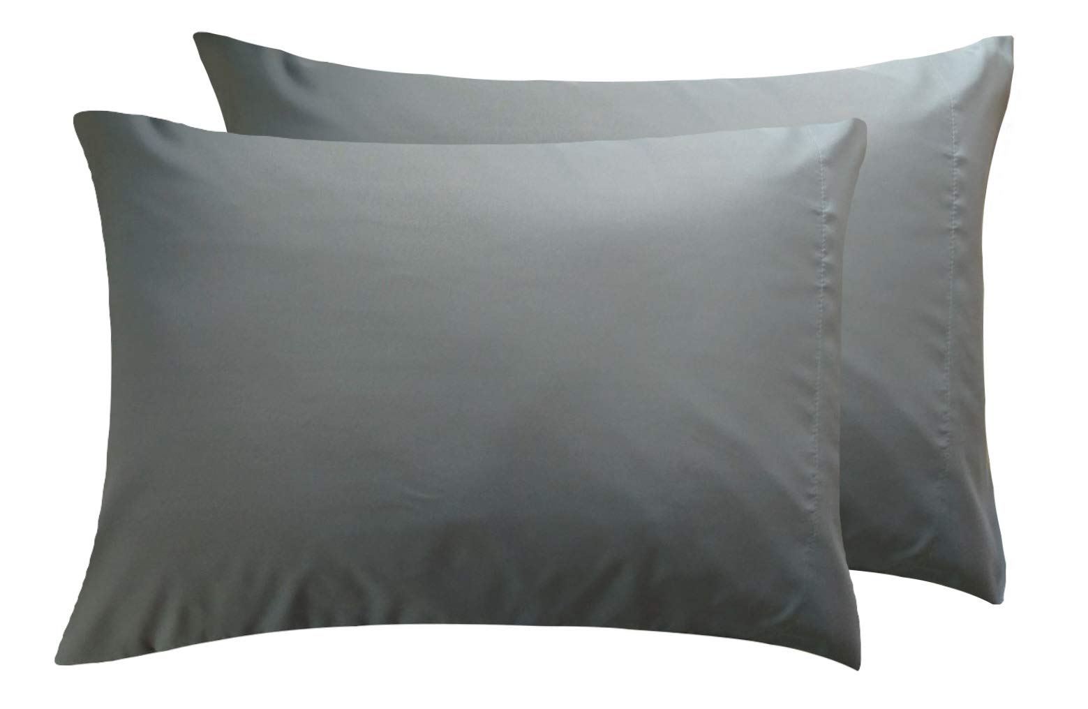 ELLA & MAXDark Grey Charcoal Gray Microfiber King Pillowcases 2 Pack - Soft and Comfortable, Easy to Wash, Wrinkle Free, Shrinkage and Fade Resistant. Premium Quality. 20” x 40”