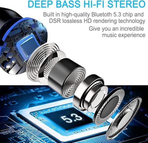 Image of Ordtop Wireless Earbuds, 140Hrs Playtime Ear Buds 2026 New Bluetooth 5.3 Headphones 6D Stereo Bass with ENC Clear Call, IPX7 Waterproof Earphones for Sports /Working, in Ear Headphones for Android /iOS