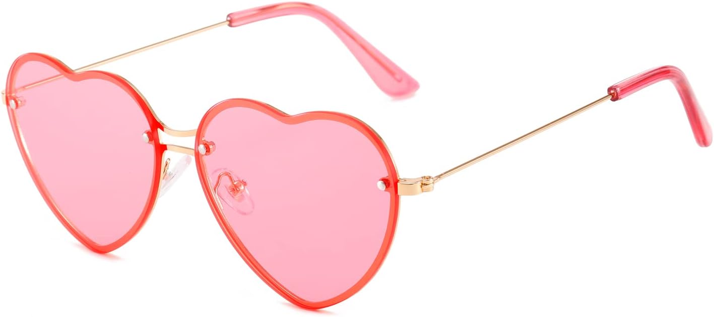 Occhiali Da Sole A Cuore Retro - 2 Pezzi Per Feste E Stile Hippie - Foto 2