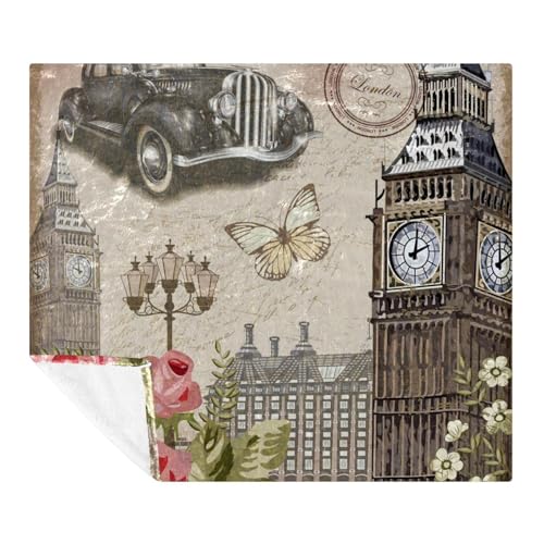 Couverture molleton 150x200 cm jeté de lit vintage microfibre - 2