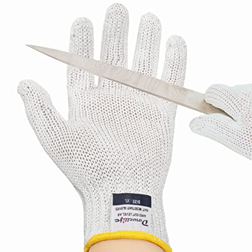 Dowellife Level 8 Reinforced Cut Resistant Gloves Food Grade, Mandoline Protective Gloves, Knife Safety Gloves For Meat Cutting, Oyster Shucking, Fish Fillet, Kitchen Slicing And Wood Carving(X-Large) #TOP18