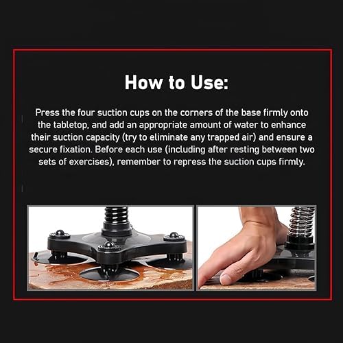 Arm Wrestling Training Equipment - 35-50lbs Adjustable Wrist Gripper, Strengthen Biceps, Forearms, Shoulders & Chest, Home Fitness Tool (Suction Base for Smooth Surfaces)