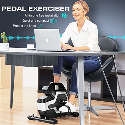 HIROLLOP Mini Heimtrainer, Mini Fahrrad Heimtrainer mit LCD-Monitor – Bild 4