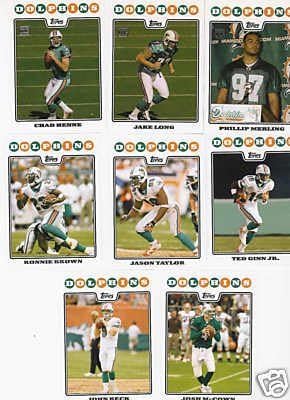 Miami Dolphins Football Cards - 5 Years Of Topps Complete Team Sets 2007,2008,2009,2010,2011 - Includes Stars, Rookies & More - Individually Packaged!