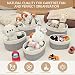Lannvan Aufbewahrungskorb 5er Set aus Baumwolle,Körbe Korb Geflochten Körbe Aufbewahrung Storage Basket Aufbewahrungskörbe Geflochtener Korb für Bad Badezimmer Kinderzimmer Wickeltisch,Weiß und Grau